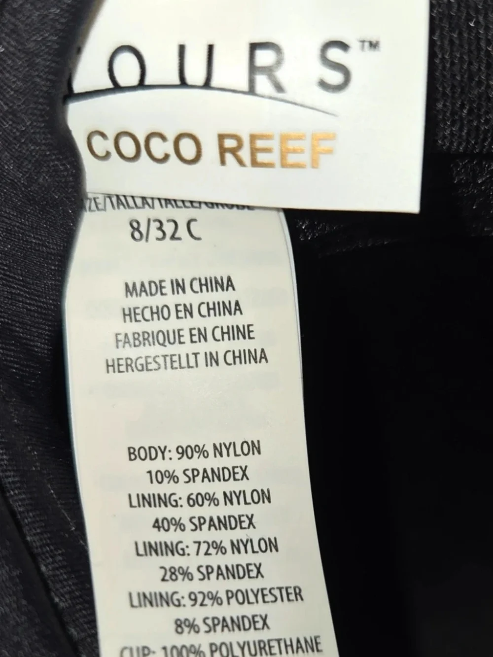 Coco Contours Black/Blue Colorblock One-Piece Bandeau Bra Sized Sized 8/32C - Picture 3 of 8